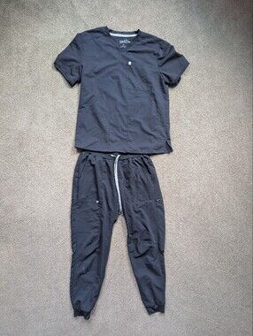 Fabletics Black Mens Scrubs Set Medium
